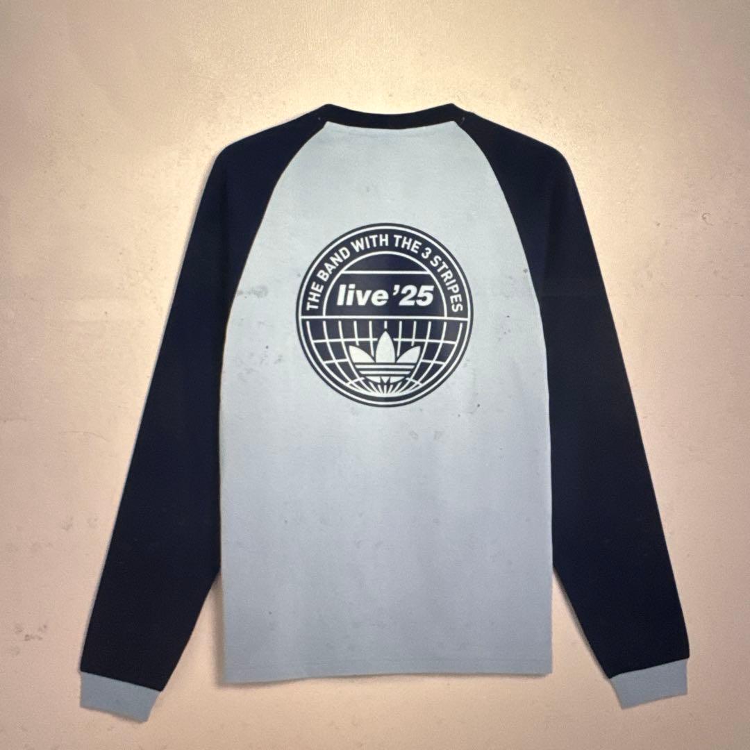 adidas oasis ロングシャツ ライトブルー　Lサイズ　2025年