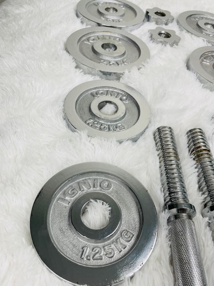【IGNIO】イグニオ　クロームダンベル　10kg x ２個セット 自宅トレ