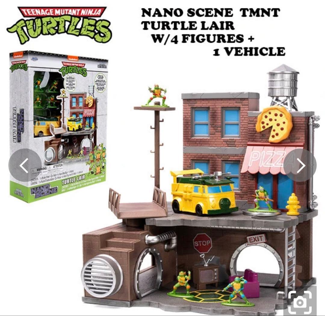 ミニカー TMNT TURTLE LAIR W/4 FIGURES + VEHICLE