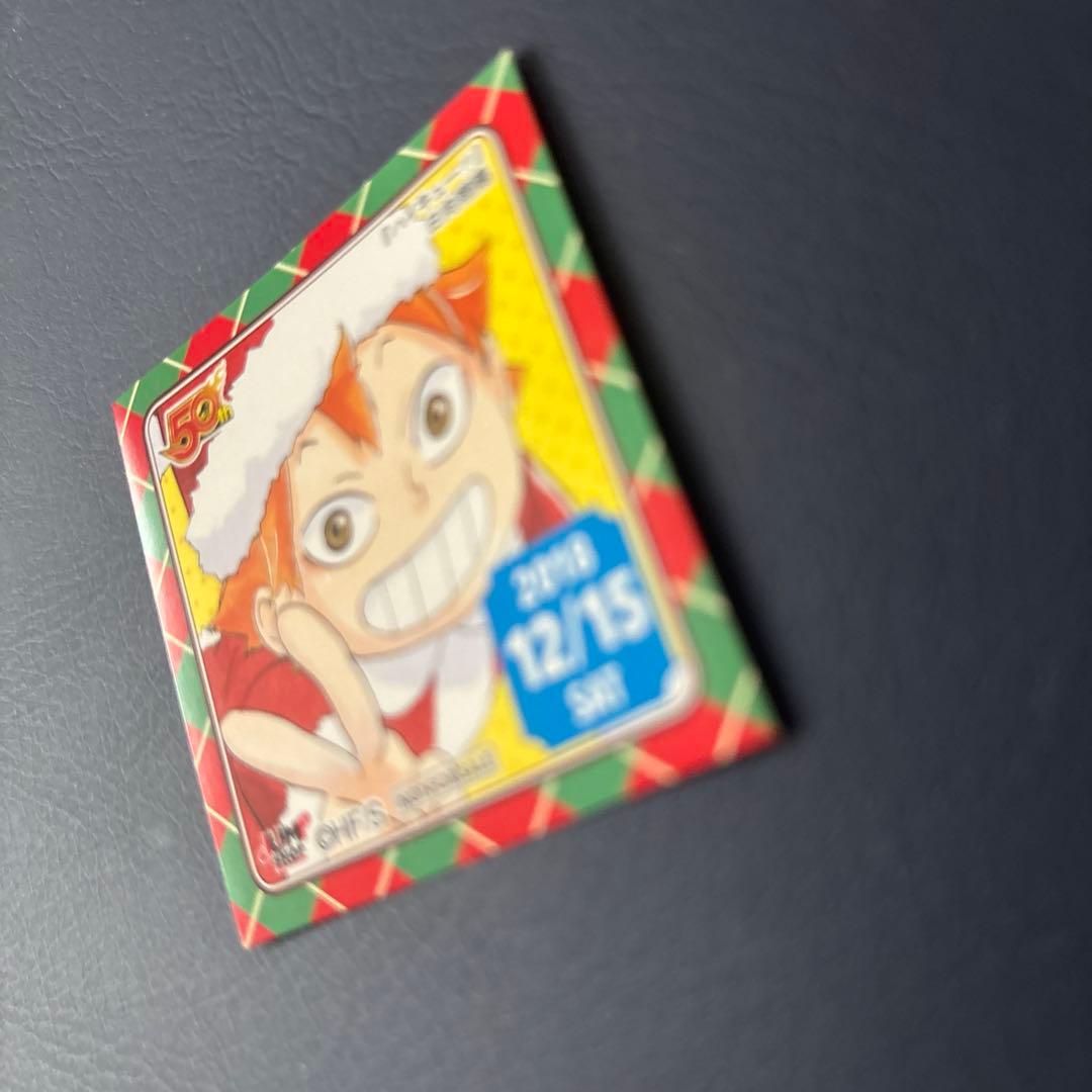 ジャンプ　365日　ステッカー　50周年記念 キャラクターシール 赤髪 サンタ帽
